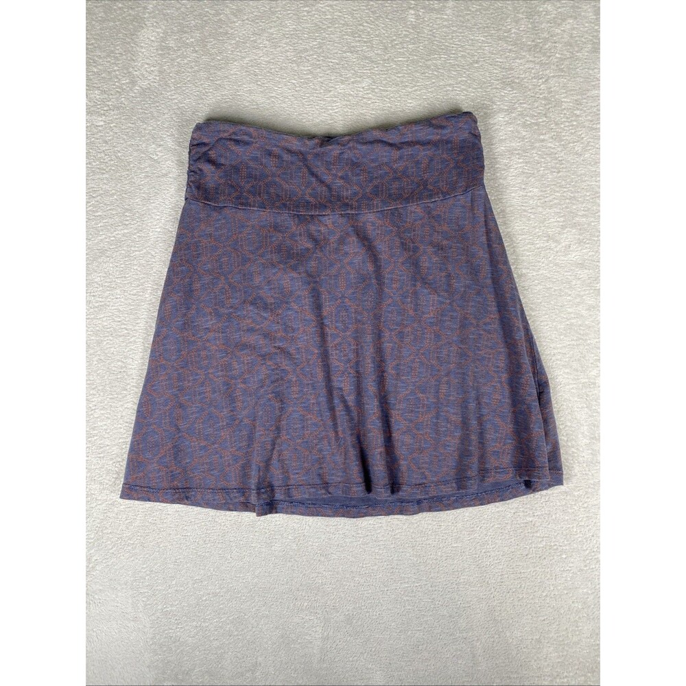 Toad & Co Chaka Skirt Small Pull On Organic Cotton Blue jersey knit A-line